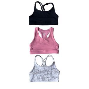 Athleta Girl Set Of 3 Sports Bras, 2 Upbeat Sports Bras, and 1 Speed Racer Size